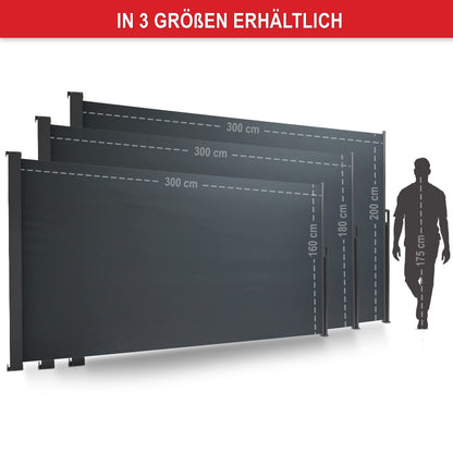 ONBEST Seitenmarkise ausziehbar 200 x 300 cm, Sicht- & Windschutz