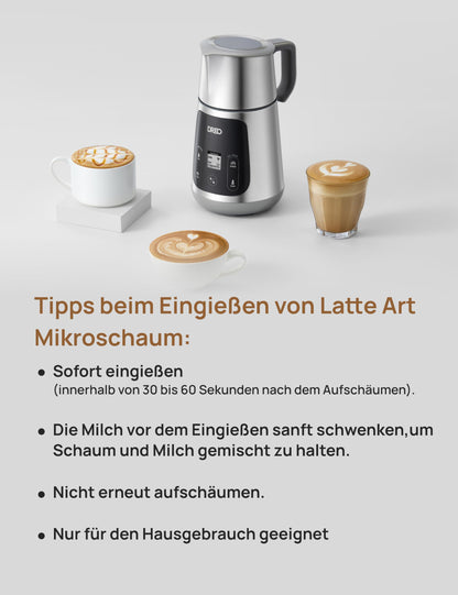 DREO Milchaufschäumer Elektrisch DR-KMF001, All-in-1 mit LED-Anzeige