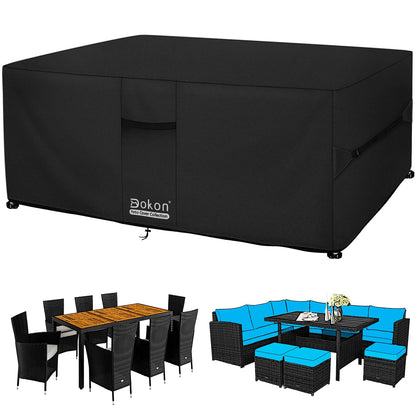 Dokon Gartenmöbel Abdeckung wasserdicht 220x220x90 cm 420D Oxford mit Belüftungsöffnungen