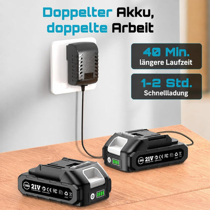 Seesii Akku-Stichsäge JS01 21V mit 2 Akkus und 9 Sägeblättern
