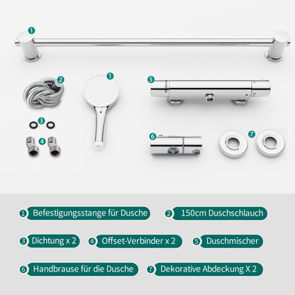MORADO Duschsystem mit Thermostat Komplettset Chrom
