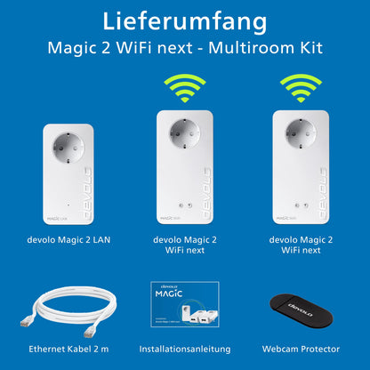 devolo Magic 2 WiFi next Multiroom Kit WLAN-Powerline - weiss