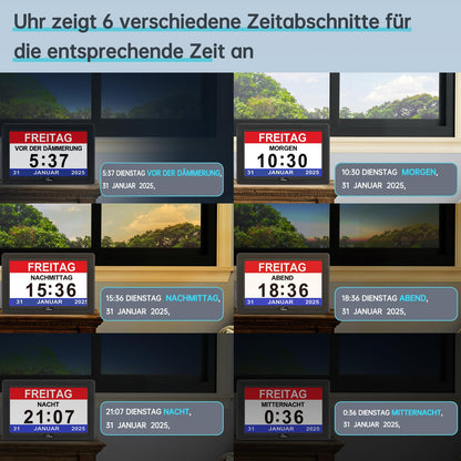 WallarGe Digitale Demenzuhr WSC701-B, 7-Zoll-Display, schwarz