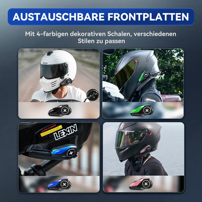 LEXIN G2P Motorrad Bluetooth Headset für 2 bis 6 Personen, Doppelpack