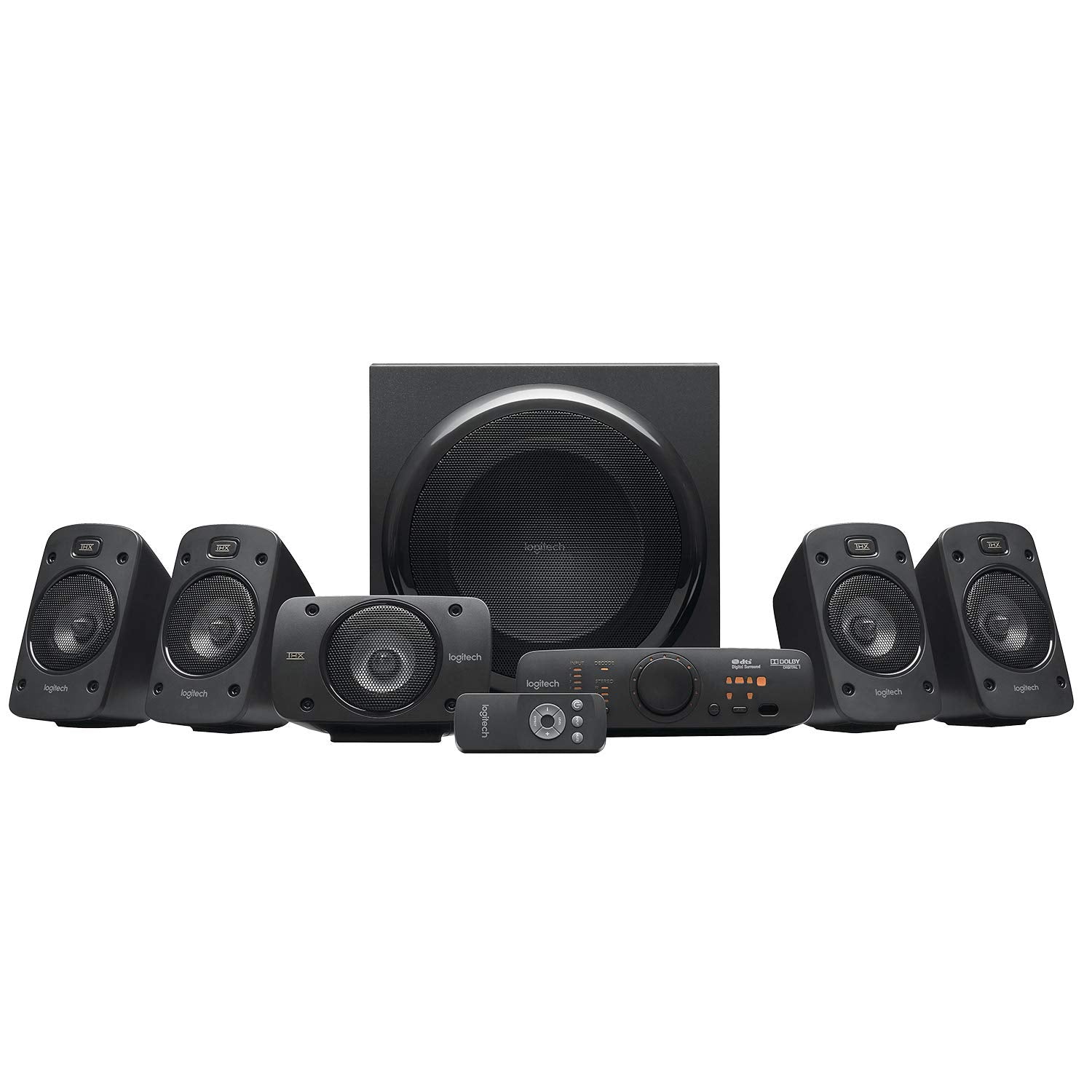 Logitech Z906 5.1 Surround Sound System Lautsprecher - Schwarz. 5.1-System mit fünf Satelliten und Subwoofer. Liefert präzisen 5.1-Klang für Spiele und Filme.