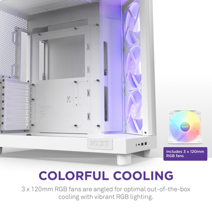 NZXT H6 Flow RGB Kompaktes Mid-Tower Dual-Kammer Gehäuse – Weiss