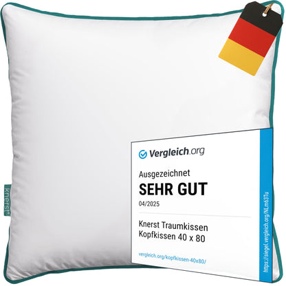 TRAUMHAUS Traumkissen ergonomisches Kopfkissen Öko-Tex - 80x80 cm
