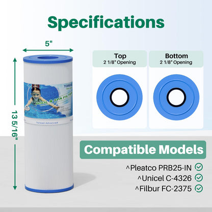 TOREAD Spa Filter 2er Set Whirlpool Ersatzfilter TRF-4326