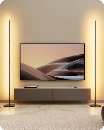 EDISHINE LED Stehlampe dimmbar, höhenverstellbar – 2er-Set schwarz