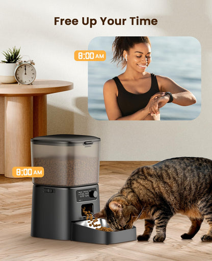 oneisall Futterautomat 3.5 L mit Timer für Katzen und Hunde