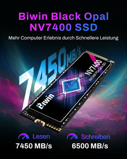 BIWIN Black Opal NV7400 1TB M.2 SSD PCIe Gen4 NVMe 7400 MB/s