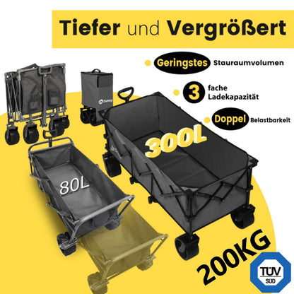 Sekey XXXL Bollerwagen Faltbar - Super 4013 Anthrazit
