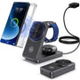 Elecdov 3-in-1 MagSafe Ladestation für Samsung Galaxy S26 Ultra, faltbar, lädt Smartphone, Watch und Buds kabellos