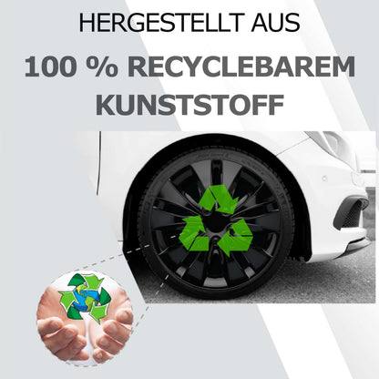 Kuglo Radkappen 16 Zoll Schwarz 4er-Set für Stahlfelgen