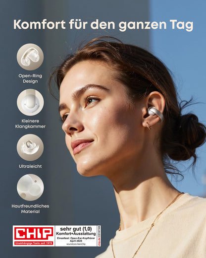 soundcore AeroClip Open-Ear Bluetooth Kopfhörer mit Hi-Res Audio