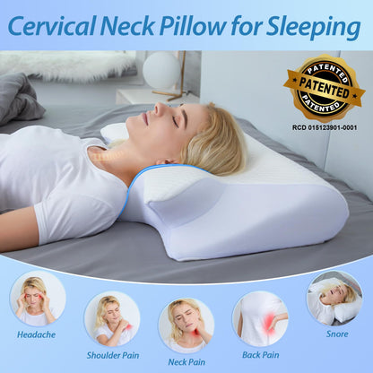 HOMCA Nackenkissen Memory Foam ergonomisches Kopfkissen 60x40 cm