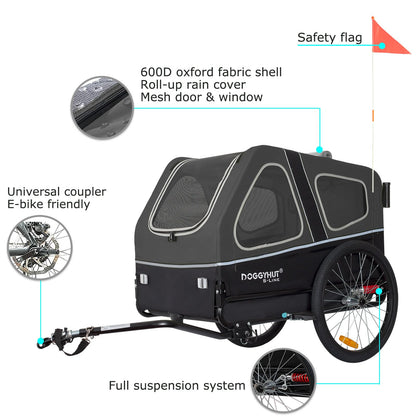 Doggyhut S-Line XL Hundeanhänger & Hundebuggy 2-in-1 bis 45 kg