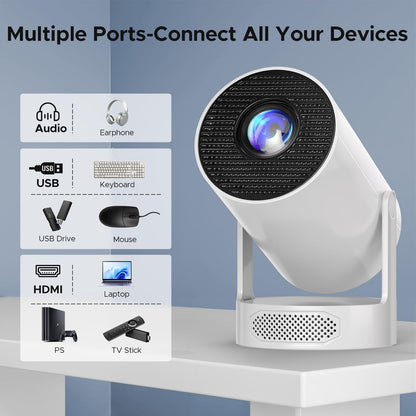 VisionMini Smart Beamer Tragbar - WiFi6 1080P 220° Rotation