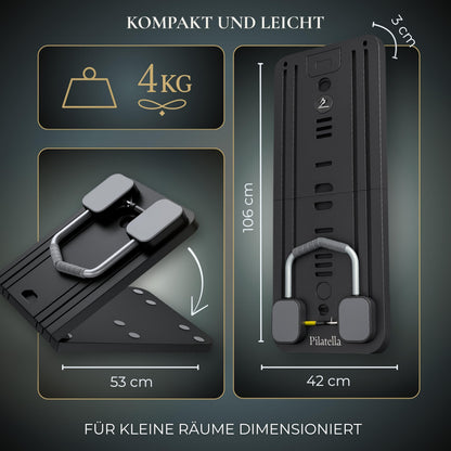 Pilatella Pilates Board faltbar, 5-in-1 Reformer für Zuhause, schwarz