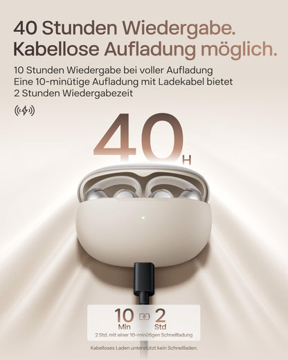 Shokz OpenDots ONE Open-Ear-Kopfhörer, Clip-On, Bluetooth 5.4, Grau