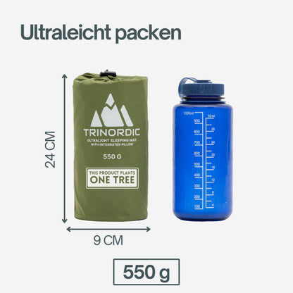 TRINORDIC Isomatte aufblasbar mit Kissen – ultraleicht 550 g