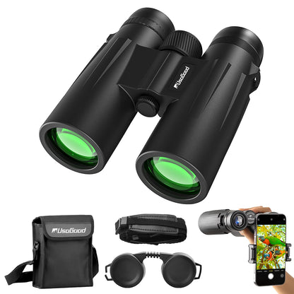 Usogood Fernglas 10x42 HD mit BAK4 Prisma und Telefonadapter für Vogelbeobachtung