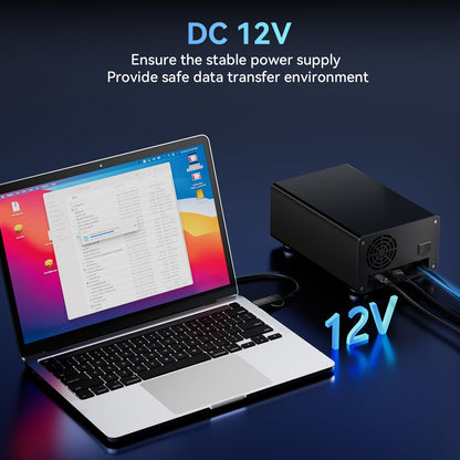 DATAX Dual Bay HDD/SSD Gehäuse 2.5/3.5 SATA - 10G USB 3.2 Lüfter