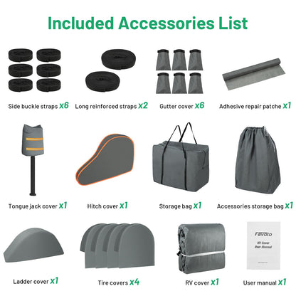 Favoto Wasserdichte Wohnwagen Schutzplane – 660x250x220cm