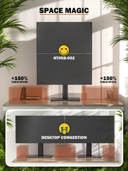 Hemudu Dual Monitorständer vertikal für 2 Monitore 13-34 Zoll schwarz