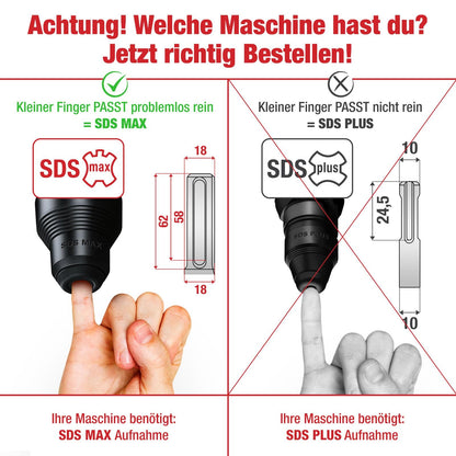 SCHWABENBACH SDS Max Meissel-Set 400 mm 4-teilig mit Fliesenmeissel
