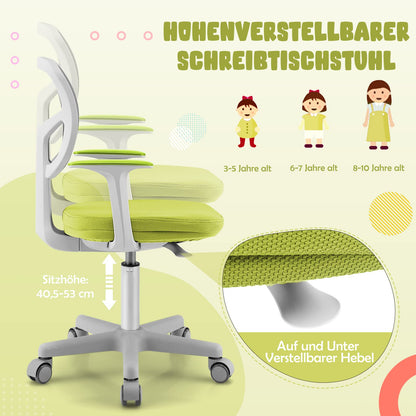 COSTWAY Drehbarer Kinderschreibtischstuhl Höhenverstellbar - Grün