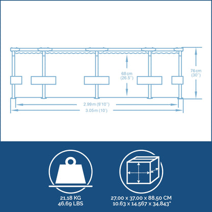 Bestway Steel Pro MAX Pool-Set Ø305cm - Lichtgrau