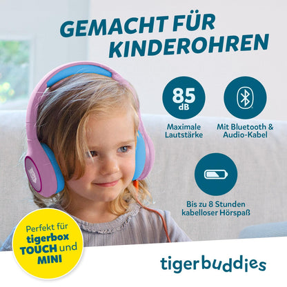 tigermedia tigerbuddies Bluetooth Kinderkopfhörer, faltbar, 85 dB