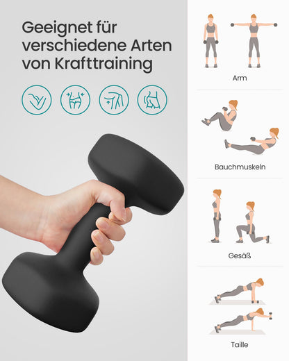 SONGMICS Kurzhanteln 2er Set 2 x 8 kg Neopren Hexagon tintenschwarz