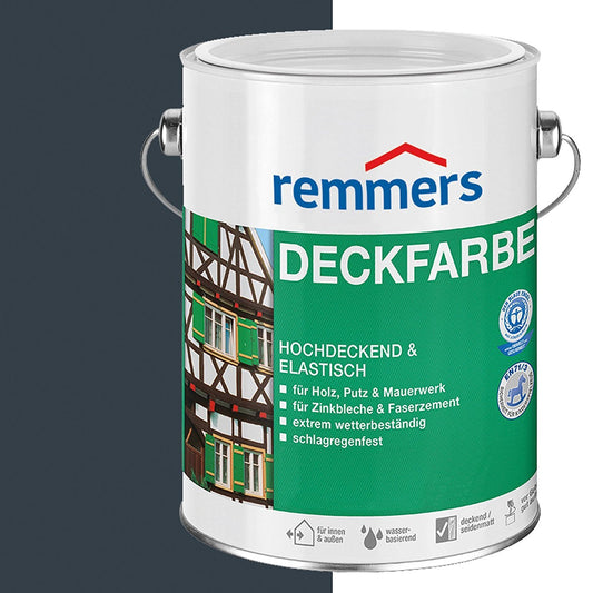 Remmers Deckfarbe anthrazitgrau (RAL 7016) - 10 Liter. Deckende Farbe für witterungsbeständigen Holzschutz im Außenbereich.