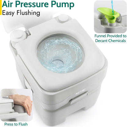 Trail Transportable Campingtoilette mit Spülung, 10-L-Fäkalientank