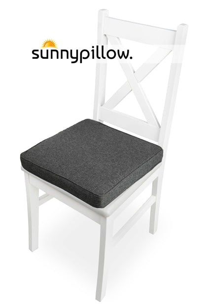 sunnypillow Bali Stuhlkissen 4er Set wasserdicht 45x45 cm Anthrazit
