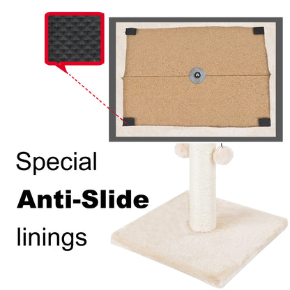 Dimaka Kratzbaum für Katzen, 74 cm, Sisal mit 4 Spielbällen, Beige