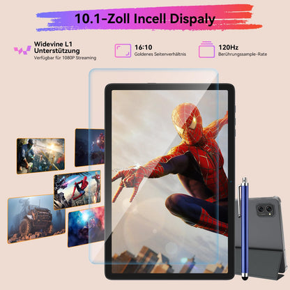 TABWEE Android 15 Gaming Tablet - 10 zoll, 24GB/256GB, Tastatur