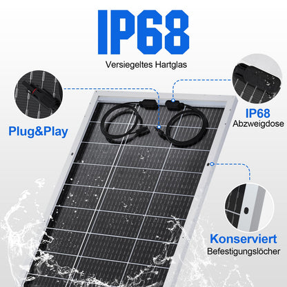 ECO-WORTHY 195W Bifacial Solarpanel Monokristallin 18V
