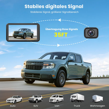 Foxpark 4,8" 1080P Funk Rückfahrkamera - Auto LKW Wohnmobil