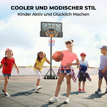 Yohood Basketballkorb Kinder outdoor höhenverstellbar - schwarz