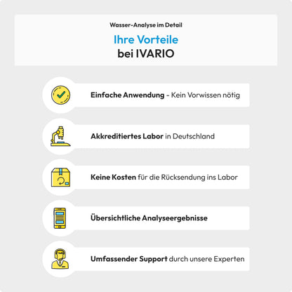 IVARIO Plus Labor-Wassertest-Set Trinkwasser - 32 Schadstoffe