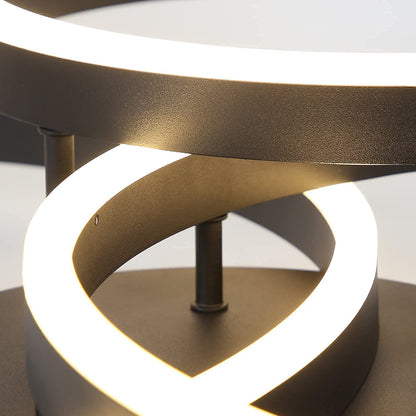 ZMH LED Deckenleuchte Wohnzimmer 3 Ringe Schwarz Dimmbar 82cm