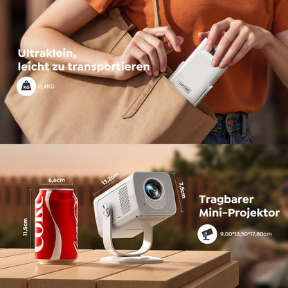TOPTRO TP2 Mini Beamer – Smart Projektor mit WiFi 6 und Bluetooth