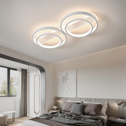 LED Deckenleuchte Ringform Dimmbar 4-flammig - Weiss 86cm