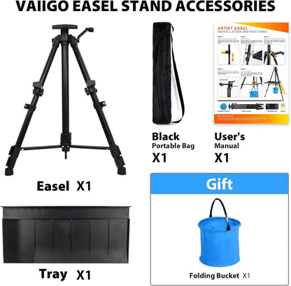 VAIIGO Staffelei Aluminium verstellbar 50-152 cm mit Tragetasche
