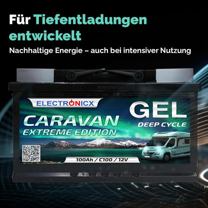 Electronicx 12V 100Ah Gel Batterie – Deep Cycle Solarbatterie