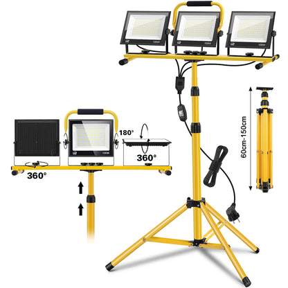 wowspeed LED Baustrahler 300W mit Stativ - Arbeitsleuchte