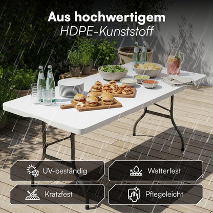 STEELSØN Zennar Klapptisch 180 x 74 cm weiss für 8 Personen